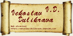 Vekoslav Dulikrava vizit kartica